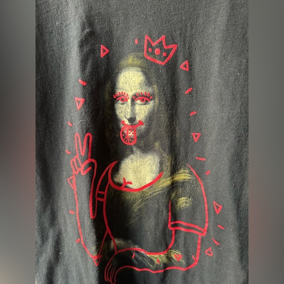 Edgy Black Tee with Red Graphic by Gildan - Picture 2 of 4